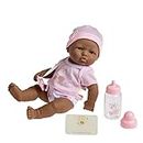 JC Toys - La Newborn Nursery | 7 Piece Baby Doll Gift Set | 12" Life-Like Hispanic Doll with Accessories | Purple | Ages 2+ (18347)