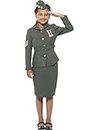 WW2 Army Girl Costume, Khaki Green, with Jacket, Skirt, Attached Belt & Hat, (M)