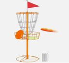 Portable Disc Golf Basket Flying Disc Golf Practice Basket Indoor/Outdoor Orange