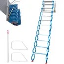 VEVOR Attic Ladder Wall Mounted 10ft Folding Loft Stairs Wall Ladder Blue