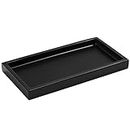 Luxspire Bathroom Vanity Tray, Resin Dresser Jewelry Ring Dish Tank Storage Kitchen Sink Countertop Organizer Plate Holder for Perfume Candles Soap Towel Plant Bathroom Accessories, Mini, Matte Black