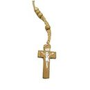 Premang Decors Hanging Wooden Cross Catholic Rosary with Beads (Beige)