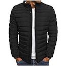 Best Black of Friday Deals Canada Fashion Down Jacket for Men Hooded Quilted Puffer Jackets Warm Cotton Padded Coat Full Zip Winter Outerwear Mens Lighten Deals Of The Day