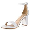 Ankis Heels Sandals for Women Open Toe Ankle Strap Chunky Heel Pump Sandals Party Wedding Strappy Buckle Sandals Standard Size 2.75 Inches Thick Heel