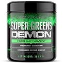 Super Greens Demon - Contiene Verduras y Superalimentos, Apto para Veganos y Vegetarianos, Polvo de Superalimentos Preparado en el Alemania (250g, 50 Raciones)