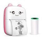 PeriPeri C6 Mini Thermal Printer (2Year Warranty) Inkless Bluetooth Pocket Printer for Prints Picture List Memo Receipt Tags Barcode Labels Compatible with iOS, Android (Pink)