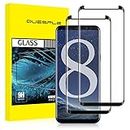 QUESPLE [2 Pack] Galaxy S8 Screen Protector, [Bubble Free] [3D Curved] [Anti Scratch][HD Clear] Tempered Glass Screen Protector for Samsung Galaxy S8