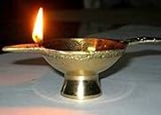 Artcollectibles India 3 Brass Oil Lamps For Lighting Home Decor Diyas Religious Pooja Puja Arti Chirag by Artcollectibles India