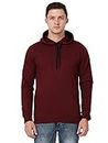 FLEXIMAA Men's Cotton Hooded Neck Solid Full Sleeve Maroon Color Hoodies with Kangaroo Pocket L Size