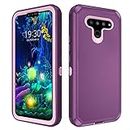 Asuwish Phone Case for LG V50 ThinQ Cell Cover Hybrid Rugged Shockproof Hard Protective Drop Proof Full Body Heavy Duty Mobile Accessories LGV50 5G V 50 Thin Q V50ThinQ 50ThinQ 50V Women Men Purple