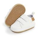 RVROVIC Baby Jungen Mädchen Sneaker Anti-Rutsch Oxford Loafer Flats Säugling Kleinkind PU Leder Weiche Sohle Baby Schuhe(6-12 Monate,3-Weiß)
