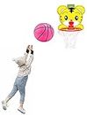 JAPSI Basketball with Net for Kids(Tiger Print) | Basketball Hoop Hangable | Basketball Kit for Kids | Wall Hanging Basketball Net with Ball | Basketball Toys for Kids 3 Years