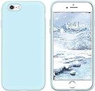 GUAGUA iPhone 6 Case iPhone 6s Case Liquid Silicone Soft Gel Rubber Slim Lightweight Microfiber Lining Cushion Texture Cover Shockproof Protective Anti-Scratch Phone Case for iPhone 6/6s Fog Blue