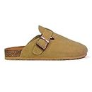 Womens Clogs Slider Ladies Casual Slip On Mule Flat Footbed Soft Cork Round Close Toe Ice Taupe Shoes Size 6