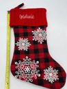 Personalization Mall Custom Christmas Stocking Red Plaid Snowflake Melanie Read