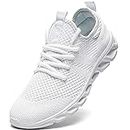 Mens Running Shoes Trainers Walking Tennis Sport Shoes Ligthweight Gym Fitness Jogging Casual Shoes Fashion Sneakers for Men White 8