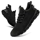 EGMPDA Women Walking Shoes Women Casual Sport Athletic Sneakers Breathable Running Shoes Gym Tennis Slip On Comfortable Lightweight Shoes for Jogging Black US Size 8