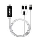 xonten 3 in 1 HDMI Adapter 1080p, USB to HDMI Type-C/Lightning/Micro, MHL & Non MHL Phone to HDMI, Phone to TV Mirroring/Projector/Monitor Compatible with Android 9 & iOS 5 Above Versions