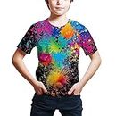 Kids Print 3D Funny Graphic Colorful Paintwork Pattern Tees Shirts for Youth Boys Girls 4-14 Years, Penmo-black, 6 Years
