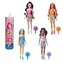 Barbie Color Reveal - Bambole Trendy con Corpetto Cambia Colore e 6 Accessori a Sorpresa da Scoprire, Serie Arcobaleno Multicolor Ispirata agli Anni '60, Giocattolo per Bambini, 3+ Anni, HRK06