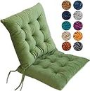 Chair Cushion Dining Seat Pad Set of 4, Seat Cushions for Dining Chairs, Crystal Velvet Soft Cotton Kitchen Chair Cushions for Armchair Seat Pad for Garden & Dining (40cm,Green)