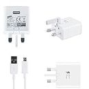 Genuine Samsung Galaxy Fast Adaptive UK Mains Wall Charger Plug & 1.5m Fast Charging USB Data Sync Cable For Samsung Galaxy S6, S6 Edge, S7, S7 Edge & Also includes 2 in 1 Stylus pen