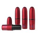 Kloud City Pack of 4 DIY Red Bullet Shape Empty Lipstick Lip Balm Tube 12.1 mm Lip Gloss Container Rotating Lipstick Holder