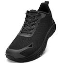 Akk Extra Wide Black Shoes for Men - Wide Toe Box Athletic Walking Sneakers Comfort Slip Resistant Running Tennis Shoes for Man Long Distance Size 13