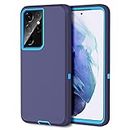 MXX Case Compatible with Galaxy S21 Ultra, 3-Layer Super Full Heavy Duty Body Bumper Cover/Shock Protection/Dust Proof, Designed for Samsung Galaxy S21 Ultra 5g (6.8 Inch) 2021 - (Blue)