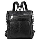 Backpack Purse,VASCHY Fashion Convertible Vegan Leather Women Shoulder Bags Handbags for Work/Travel/Ladies/College Black