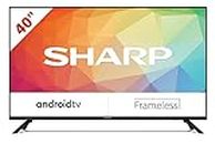 Sharp 40FG6EA - Android TV (11) de 40" (Full HD, 2X HDMI, 2X USB, Bluetooth), Google Assistant, Chromecast, Dolby Audio, Active Motion 400, Couleur Noir, 40 Pouces