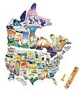 RV State Sticker Travel Map of the United States & Canada | ACIMONE Map Sticker of States & Provinces Visited Map | Anti-fade & Waterproof RV Vinyl Decals | 50 States in 47 Stickers & 13 Provinces in 11 Stickers for Camper Trailer Motorhome Accessories