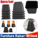 8Pcs Bed Risers Furniture Chair Sofa Leg Lifts Bed Riser Elephant Feet Lift 20cm