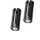 Lagogia 3 x 1.5V AAA Cylindrical Battery Protective Cove Bracket for Flashlight Torch, Pack of 2, Black (Flat Head Black)