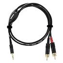 Cordial CFY 0.9 WCC Y-Adaptor Cable 3.5 mm / 0.9 m Length/Stereo Jack / 2 x RCA with Gold-Plated Contacts