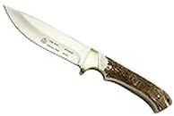 PUMA SGB Teton Staghorn Hunting Knife with Leather Sheath