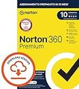 Norton 360 Premium 2024, Antivirus per 10 dispositivi, Licenza di 15 mesi con rinnovo automatico, PC, Mac, tablet e smartphone, Codice d'attivazione via email