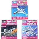 Revell MiniKits Model Plane Buildable Sets Pre Painted - Made in 2000 - F-16 Thunderbirds, F-22 Raptor & F/A-18 Hornet - Set 10 - Pack of 3