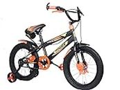NORMAN JR, A1 Collection EU Kids Bike Bicycle for Toddlers and Kids 16 Inch Fully Adjustable with Back Seat & Support for Boys and Girls Cycle for 5 to 8 Years, Pomo Orange Colour