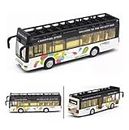 Rahasya Enterprise Bus Toy Vehicle with Openable Doors Sound & Light,1:50 Metal Die cast Pull Back Toy,Best Gifts Toy,Music Bus for Kids, Toys for Baby Boys(Double-Decker 1:50)