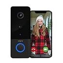 wipro Smart Wireless Doorbell | 2 MP 1080p Full HD Camera with Night Vision | AI Smart Motion Detection | Two-Way Communication | Wireless Chime with 52 Tunes | IP65 Protection | Black
