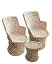 Handmakers Natural Beige Mudda Chair Set 2 Chair + Stool | Eco Furniture