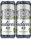 Budweiser 0.0 Non Alcoholic Green Apple Can 330ml (PACK OF 2)_HUMARABAZAR