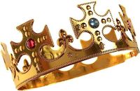 Royal King Queen GOLD CROWN Mens Ladies Adults Kids Fancy Dress Costume Toy UK