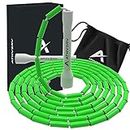 Athverv Freestyle Beaded Jump Rope, Skipping Rope for Tricks and Releases (Green)