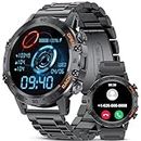 LIGE Military Smart Watch Men Answer/Make Calls,1.39" HD 400mAh Long Battary Fitness Tracker 100+Sports Modes Heart Rate Sleep Monitor, Outdoor Waterproof 2 Straps Smart Watch for Android IOS Black