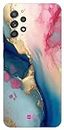 Gift Minister Soft Designer Mobile Case for Samsung Galaxy A52 5G Back Cover Pink - Blue Smoothly Blend Gold Watercolor Marble Paper Texture Pleasant Vibes Smooth Art Dreamy Clear 1Pcs 1701W