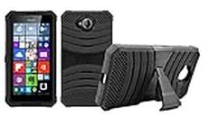 Microsoft Lumia 650 Case, NEM® Hybrid Armor Case Protective Dual Layer and Advanced Shock Absorption Protection with Kick Stand for Microsoft Nokia Lumia 650 (Black)