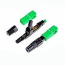 SLS Green Ftth SC APC Covered Wire Fiber Optic Connector APC Field Mount Connector Field Assembly Pack Of 5