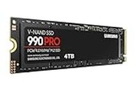 Samsung 990 PRO NVMe M.2 SSD, 4TB, PCIe 4.0, 7450MB/s Read, 6900MB/s Write, Internal SSD, for Gaming and Video Editing, MZ-V9P4T0BW